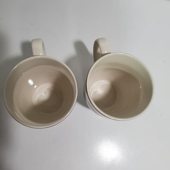 Pottery Barn Heritage Turkey Mugs Set of 2 Thanksgiving Coffee Stoneware Harvest - Picture 7 of 15